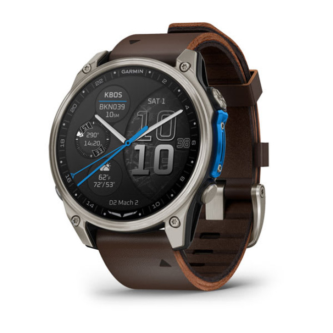 D2™ Mach 2 – 47 mm, Titanium with Oxford Brown Leather Band