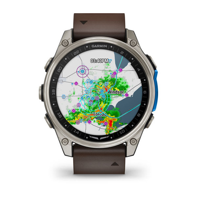 D2™ Mach 2 – 47 mm, Titanium with Oxford Brown Leather Band