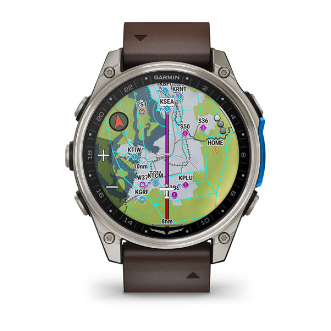 D2™ Mach 2 – 47 mm, Titanium with Oxford Brown Leather Band