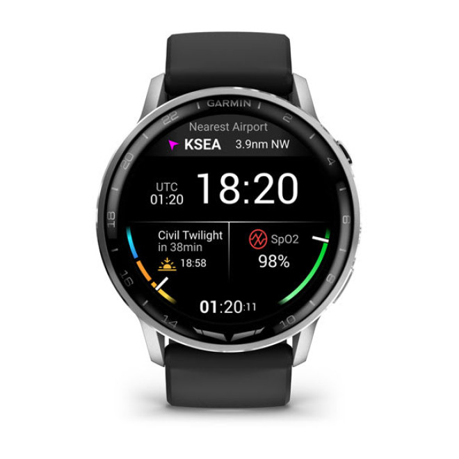 D2™ Air X15, Silver with Black Silicone Band