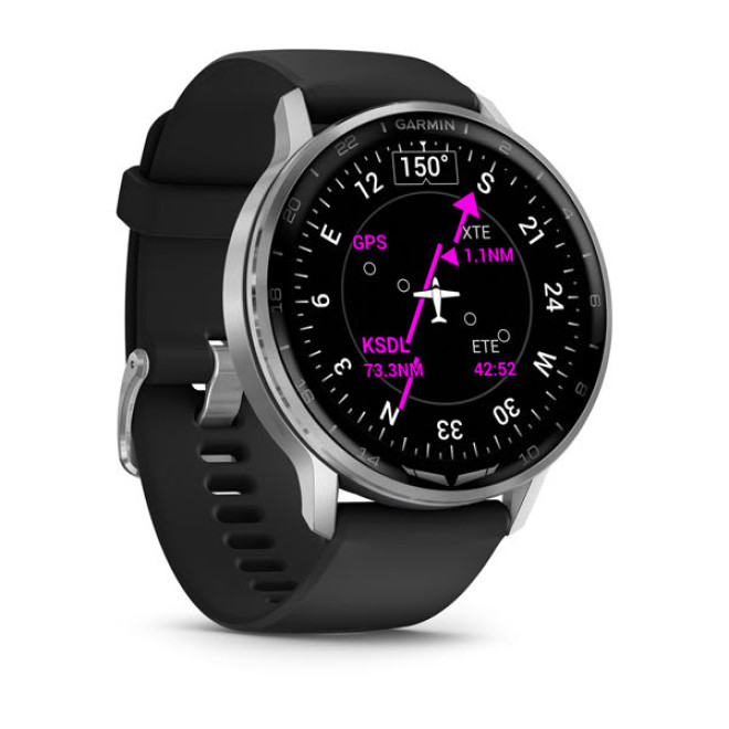 D2™ Air X15, Silver with Black Silicone Band