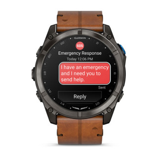 D2™ Mach 2 Pro, Carbon Gray DLC Titanium with Chestnut Leather Band