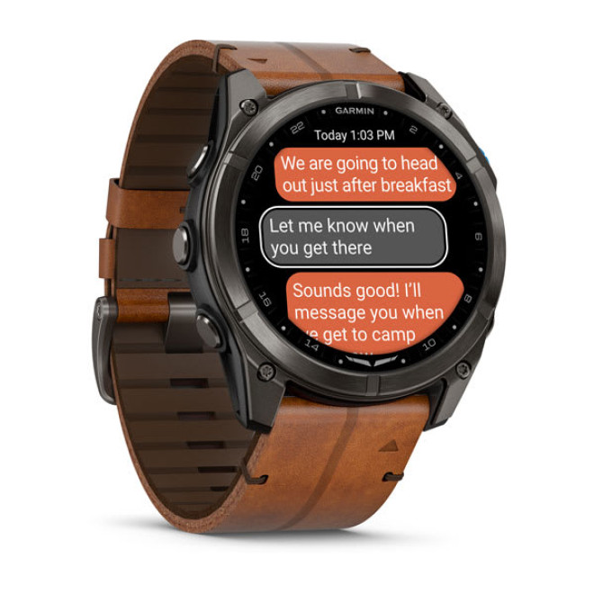 D2™ Mach 2 Pro, Carbon Gray DLC Titanium with Chestnut Leather Band