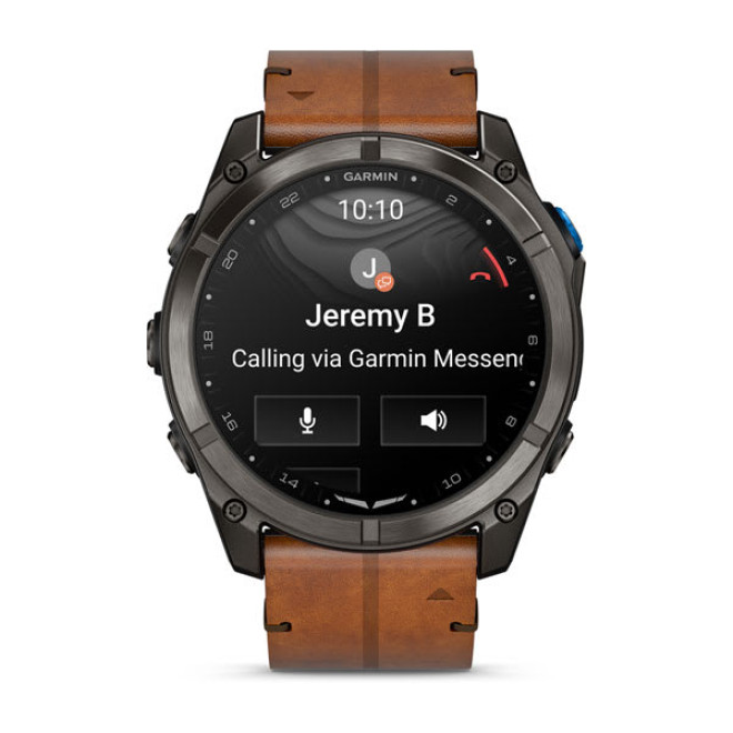 D2™ Mach 2 Pro, Carbon Gray DLC Titanium with Chestnut Leather Band
