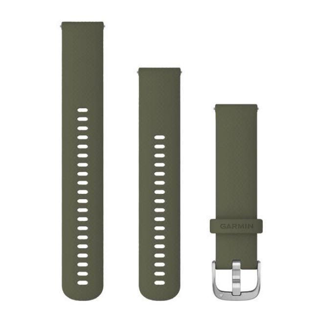 Quick Release Band, Moss Silicone Band with Silver Hardware (010-12924-11)