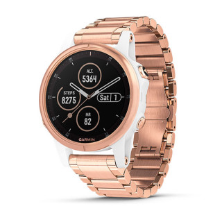 fēnix® 5S Plus Sapphire, White with Rose Gold-tone Metal Band (010-01987-11)