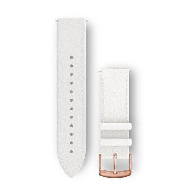 Quick Release Band, White Leather Band with 24K Gold PVD Hardware (010-12691-0B)