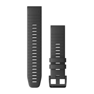 QuickFit® 22 Watch Bands, Slate Grey Silicone with Black Hardware (010-12863-22)