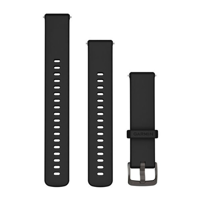 Quick Release Band, Black Silicone Band with Slate Hardware (010-13406-02)